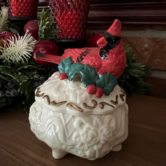 Rare Vintage Red Bird Christmas Candle Holder - Picture 2 of 8